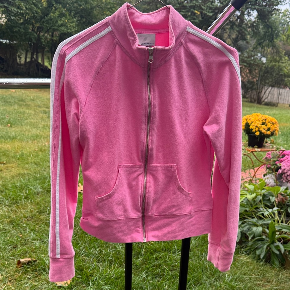 Prospirit Pink Bomber Jacket with White Accents